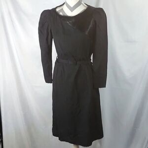 Vtg. Byer Too! Black Belted Dress